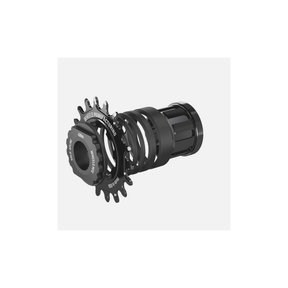 Black Wheels Manufacturing Solo-Spline 18T single speed conversion kit for Micro Spline hubs, showing the compact component.