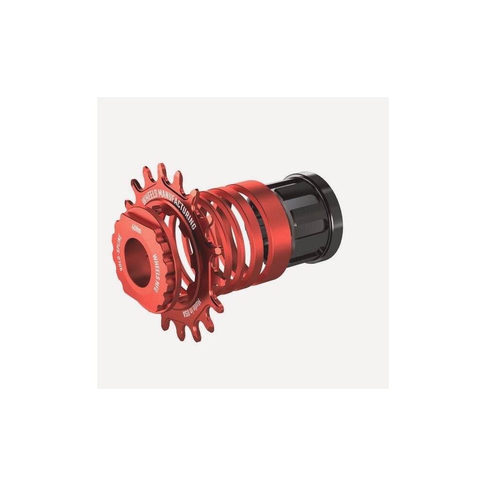 Wheels Manufacturing Solo-Spline 18T single speed conversion kit for Shimano Micro Spline hubs, red color, component bike part