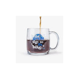 Park Tool MUG-7 glass mug with logo, 370ml capacity, microwave and dishwasher safe, featuring a durable design and brand logo.