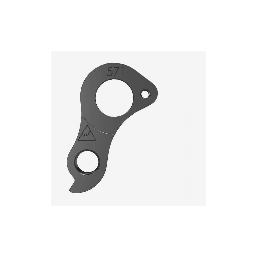 Wheels Manufacturing replaceable derailleur hanger dropout, CNC machined bike component, silver finish on a bike frame.