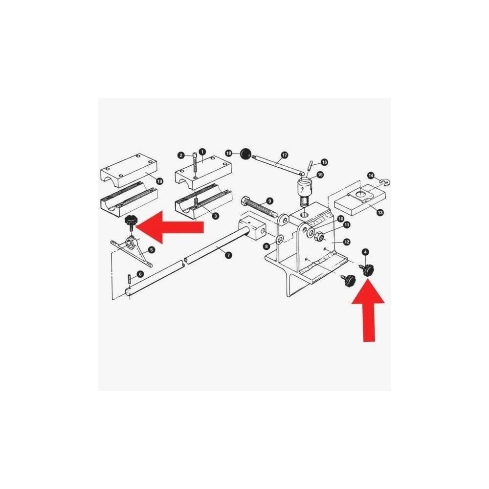 Park Tool 259 replacement knob for FCG-1 workshop tool, genuine part, shown attached to the tool with a close-up view.
