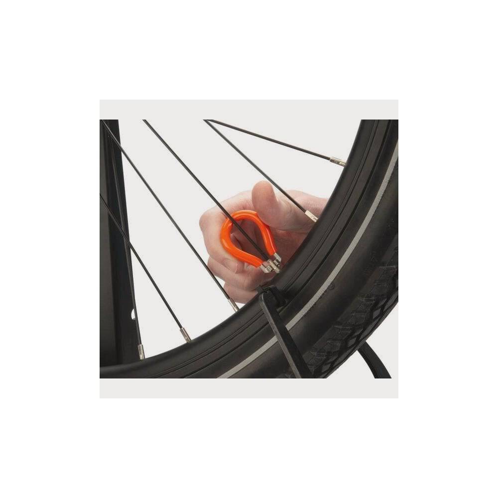 Park Tool SW-6 spoke wrench in orange for E-bike wheel nipple flats, 0.146-inch size, suitable for bike workshop use.