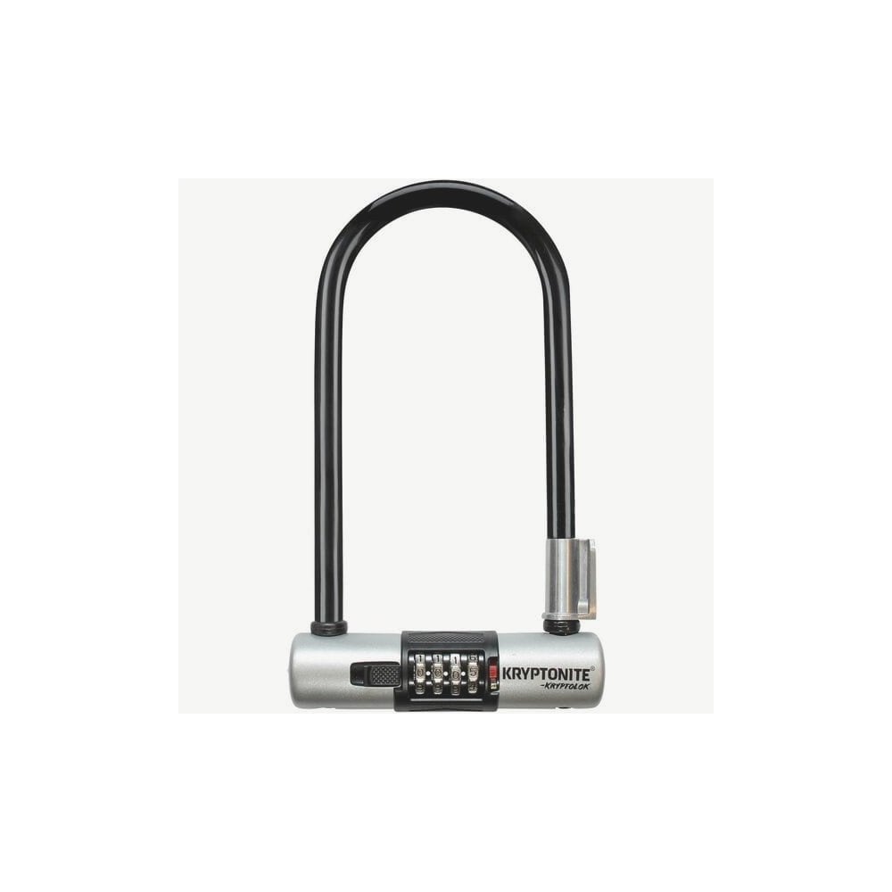 Kryptonite Kryptolok Combo Standard U-Lock with FlexFrame Bracket, durable bike lock and secure cable lock accessories.