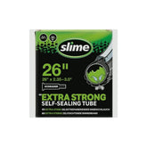 Slime Smart Tube 26x2.35-3.0 inch Schrader valve puncture seal inner tube for bicycle tires.