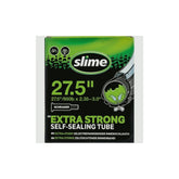 Slime Smart Tube inner tube for 27.5-inch bikes with Schrader valve and sealant, suitable for 2.35-3.0 inch tires.