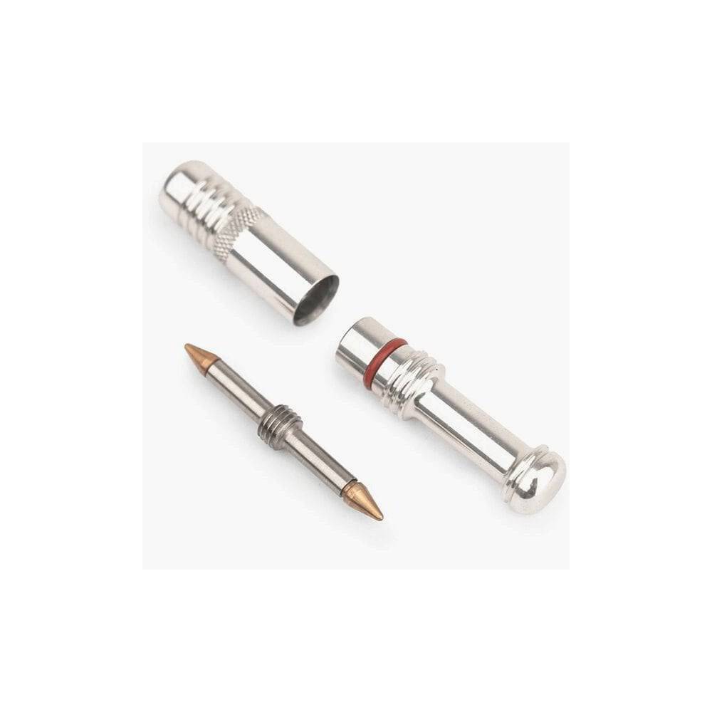 Dynaplug Micro Racer tubeless bicycle tyre repair kit with polished finish, compact components for quick on-the-go repairs.