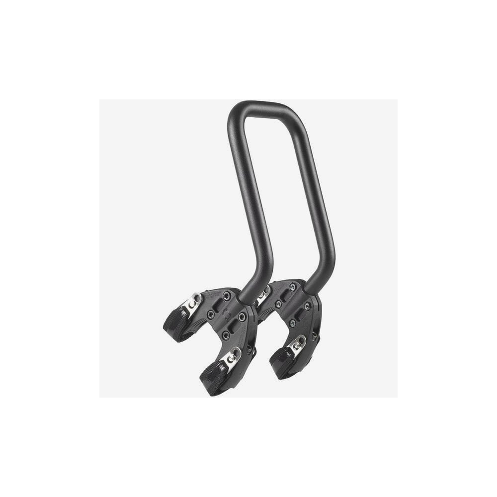 Aeroe Spider front rack for MTB and eMTB bikes with quick-release system, shown mounted on a mountain bike.