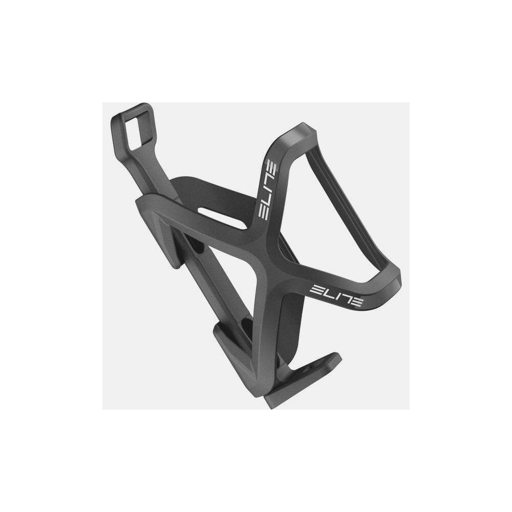 Black Elite Ambo multi-entry bike bottle cage with adjustable side-entry design, suitable for cycling accessories.