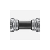 Shimano BB-RS501 Italian thread bottom bracket cups for road bike components, showing metal cups with threading and branding.