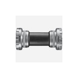 Shimano BB-RS501 Italian thread bottom bracket cups for road bike components, shown in black with detailed threading.