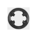 Shimano Dura-Ace FC-09 52-tooth outer chainring for 11-speed road bike drivetrain, showing polished metal teeth and branding.