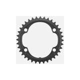 Shimano 105 FC-R7100 12-speed 36-tooth inner chainring for 52/36T crankset, bike component with black finish and gear teeth.