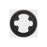 Shimano 105 FC-R7100 12-speed 52-tooth outer chainring for 52/36T crankset, black metal bike component with teeth.