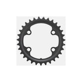 Shimano GRX FC-RX820-2 12-speed double chainring, 31T, for gravel bike drivetrain, shown with teeth details on black component
