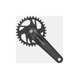 Shimano ESSA FC-U2000 8-speed chainset with 32T black square taper crankset and 175mm crank arms, bicycle component.