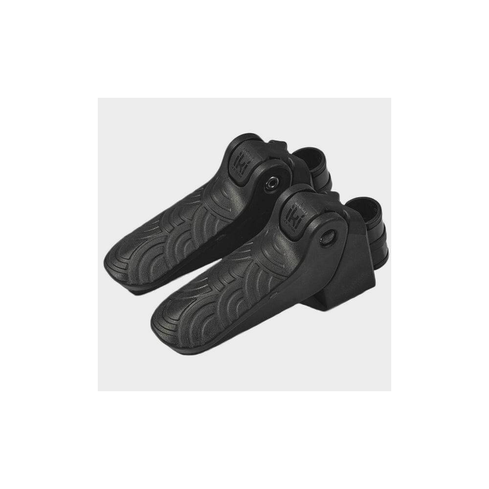 Urban Iki Junior bike footrests for kids, foldable non-slip accessories, fits 16-25mm tubes, shown attached to a bike.