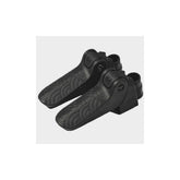 Urban Iki Junior bike footrests for kids, foldable non-slip accessories, fits 16-25mm tubes, shown attached to a bike.