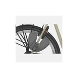 Urban Iki Junior bike footrests for kids, foldable non-slip accessories with 16-25mm tube compatibility, shown on a bicycle.