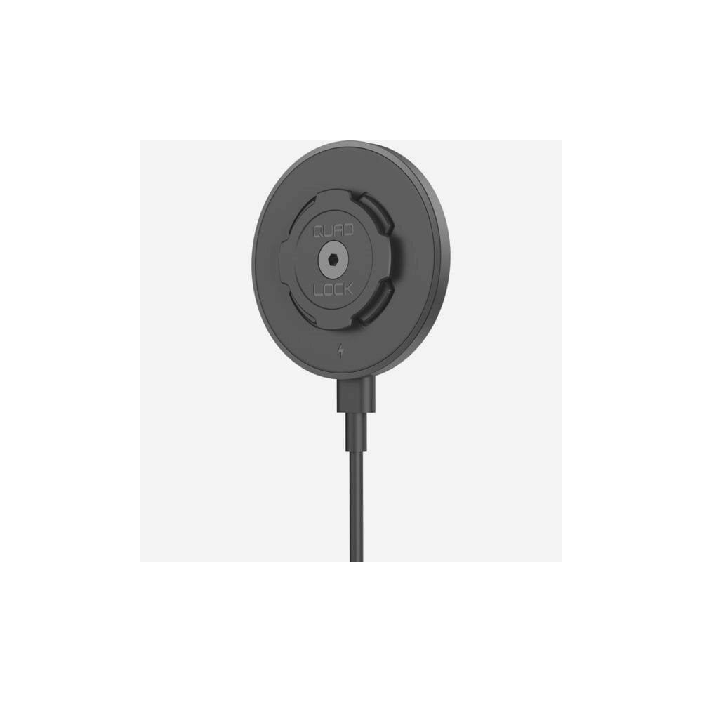 Quad Lock Wireless Charging Head V2 for car and desk mounts, fast charging accessory for compatible smartphones.