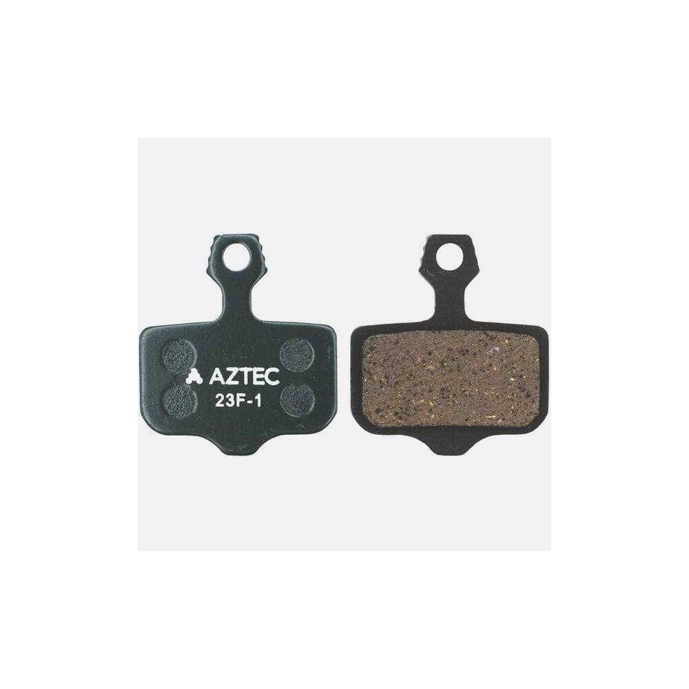 Aztec e-bike disc brake pads for Avid Elixir and Sram DB XX XO models, showing the brake pad components and packaging.