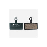 Aztec disc brake pads for Shimano XTR M985, XT M785, and SLX M675 e-bike components, showing the brake pad set for mountain bikes.