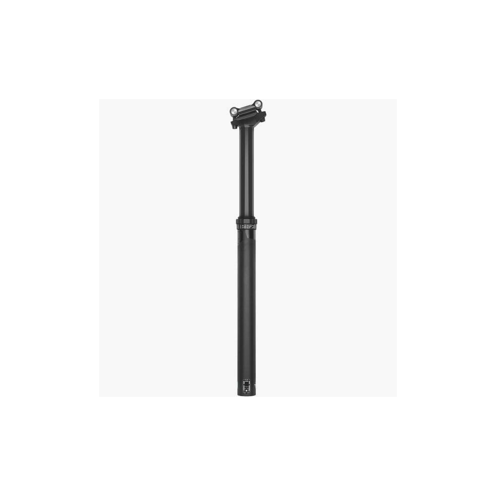 PRO Koryak internal dropper seatpost for mountain bikes, adjustable travel, with sleek black design and cable routing visible.
