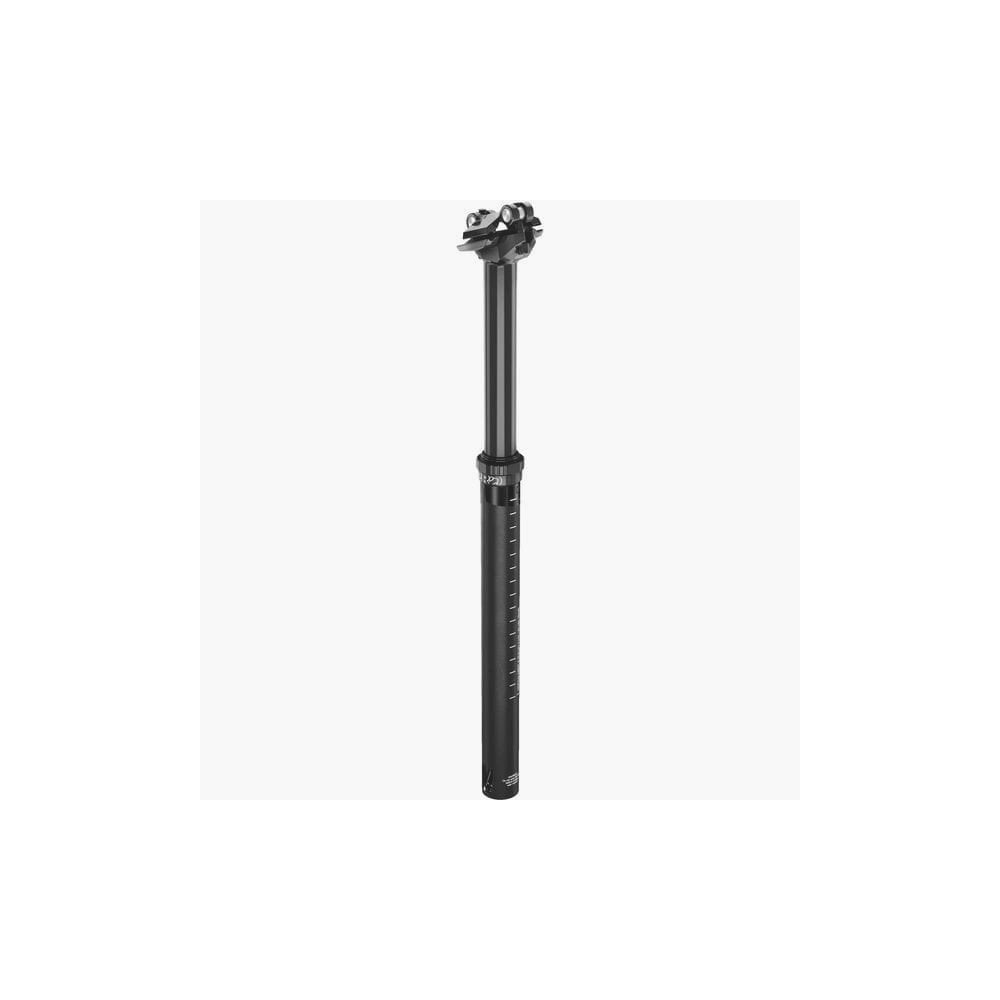 PRO Koryak internal dropper seatpost for mountain bikes with infinite travel adjustment, showing sleek black suspension component.