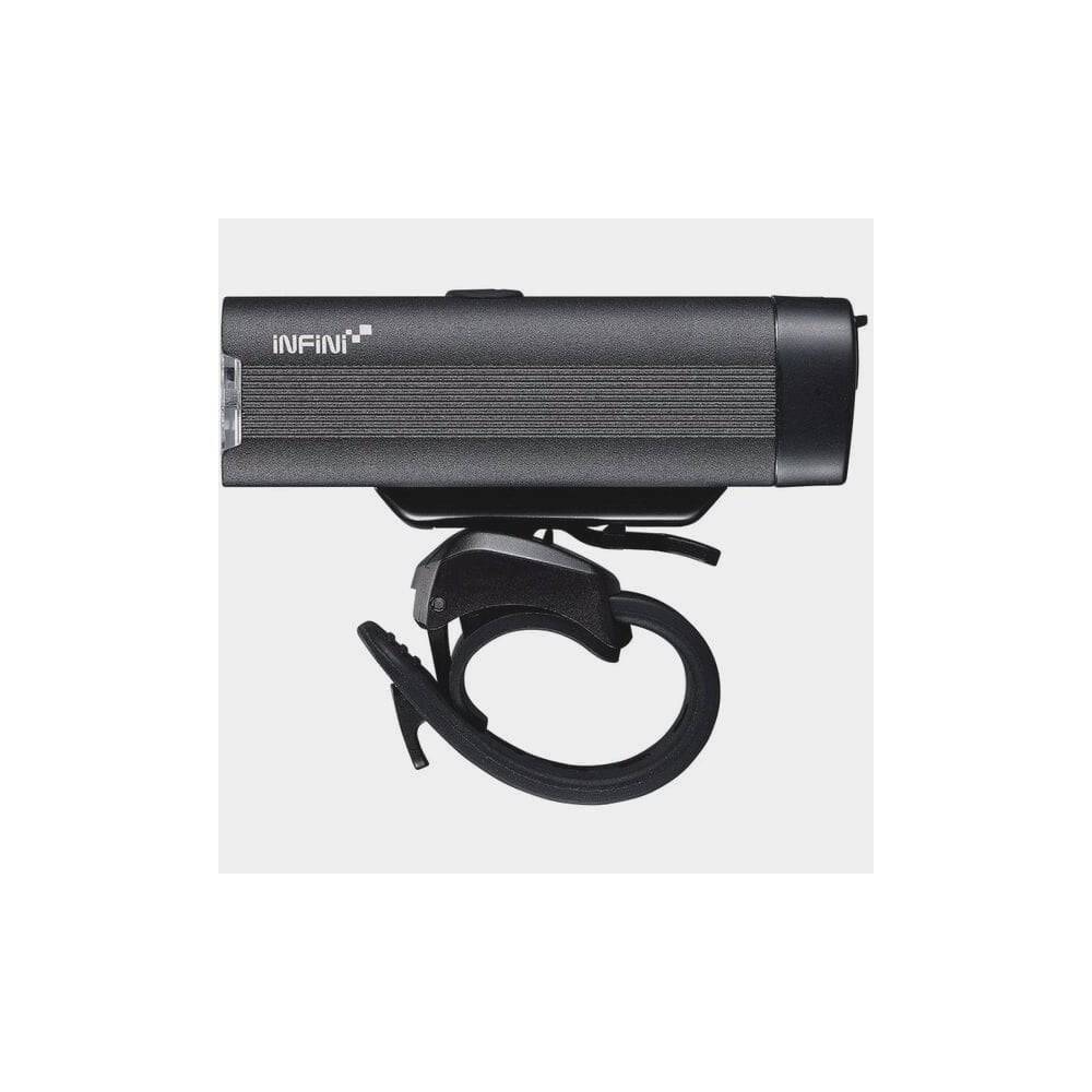 Infini KOR 800 front bike light with 800 lumens, USB rechargeable, featuring five lighting modes for cycling safety.