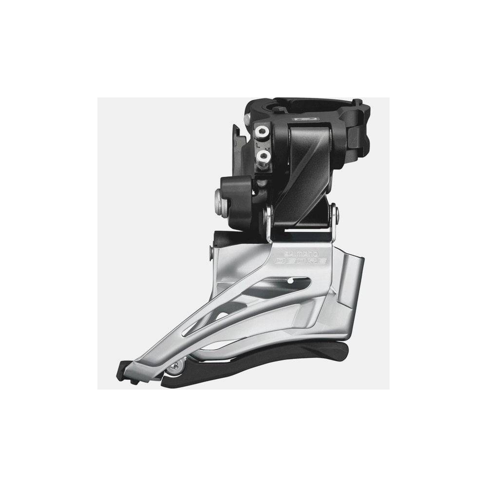 Shimano Deore M6025-H double front derailleur for MTB, high clamp down swing, dual pull gear component.