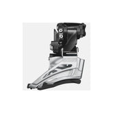 Shimano Deore M6025-H double front derailleur for MTB, high clamp down swing, dual pull gear component.