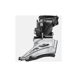 Shimano Deore M6025-H double front derailleur for MTB, high clamp down swing, dual pull gear component.