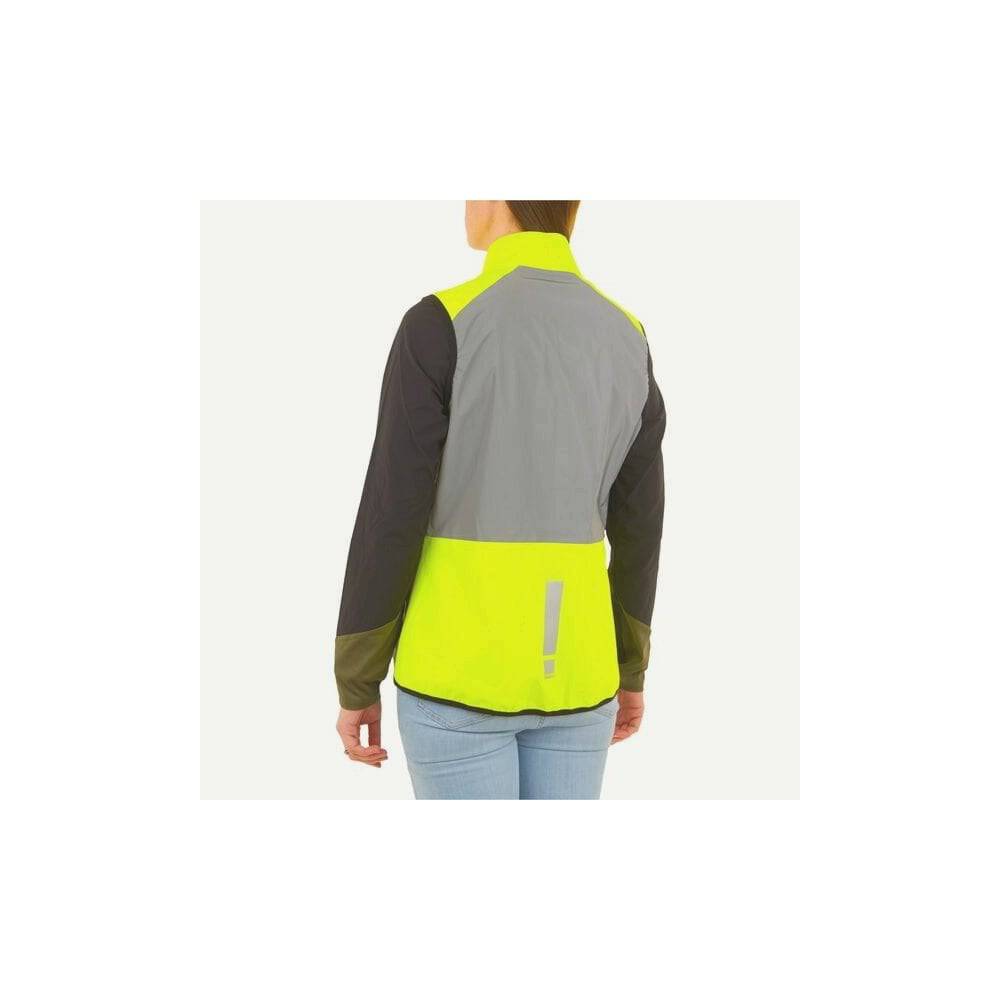 HUMP women's ultra reflective cycling vest, waterproof and wind-resistant, showing the bright reflective material and adjustable fit.