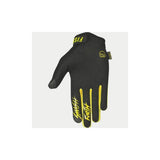 Fluro yellow Fist Handwear gloves with Clarino palm for grip and comfort, showing the vibrant color and detailed palm material.