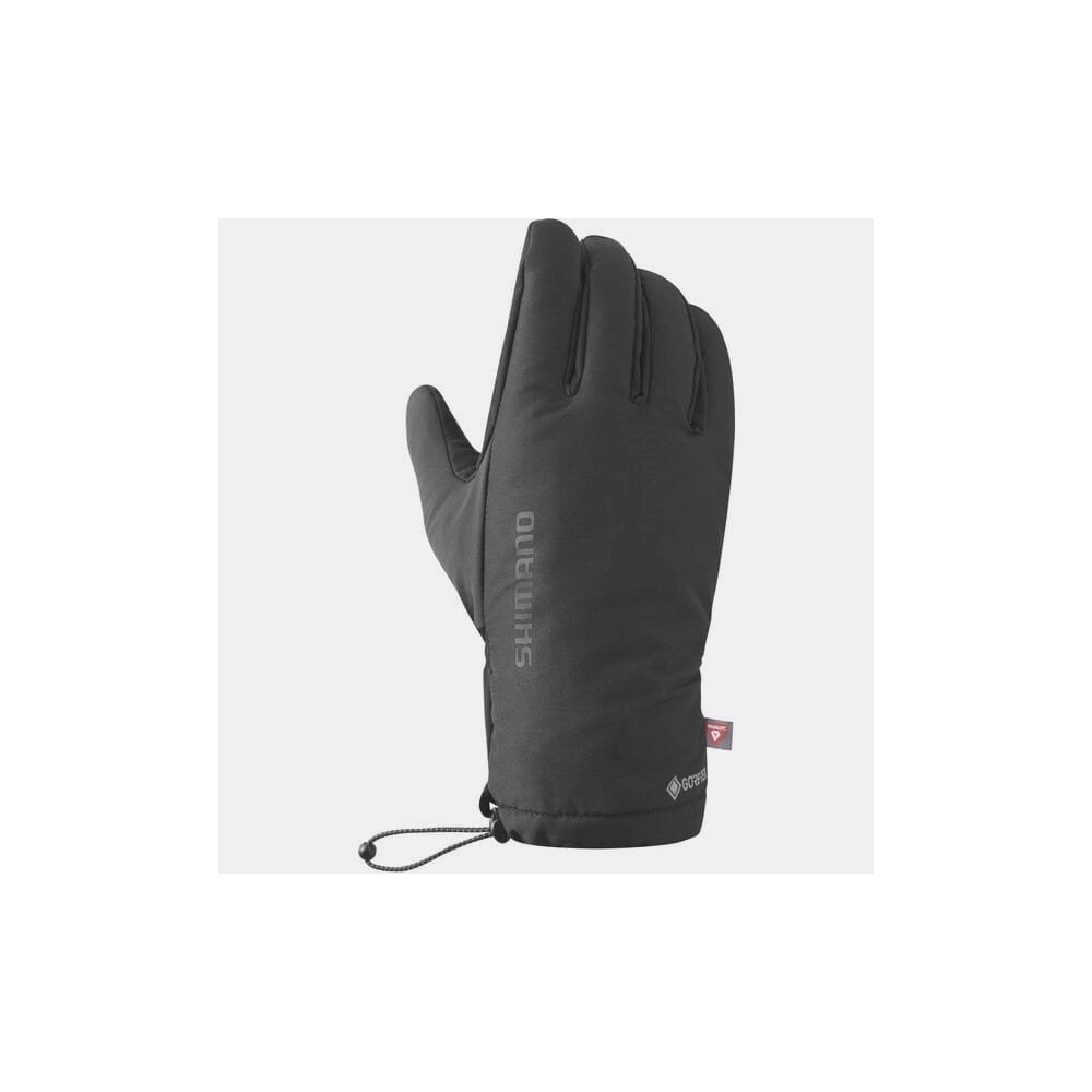 Shimano unisex WINDSTOPPER Primaloft 2x2 split-finger gloves for cold weather, showing the black insulated cycling gloves.