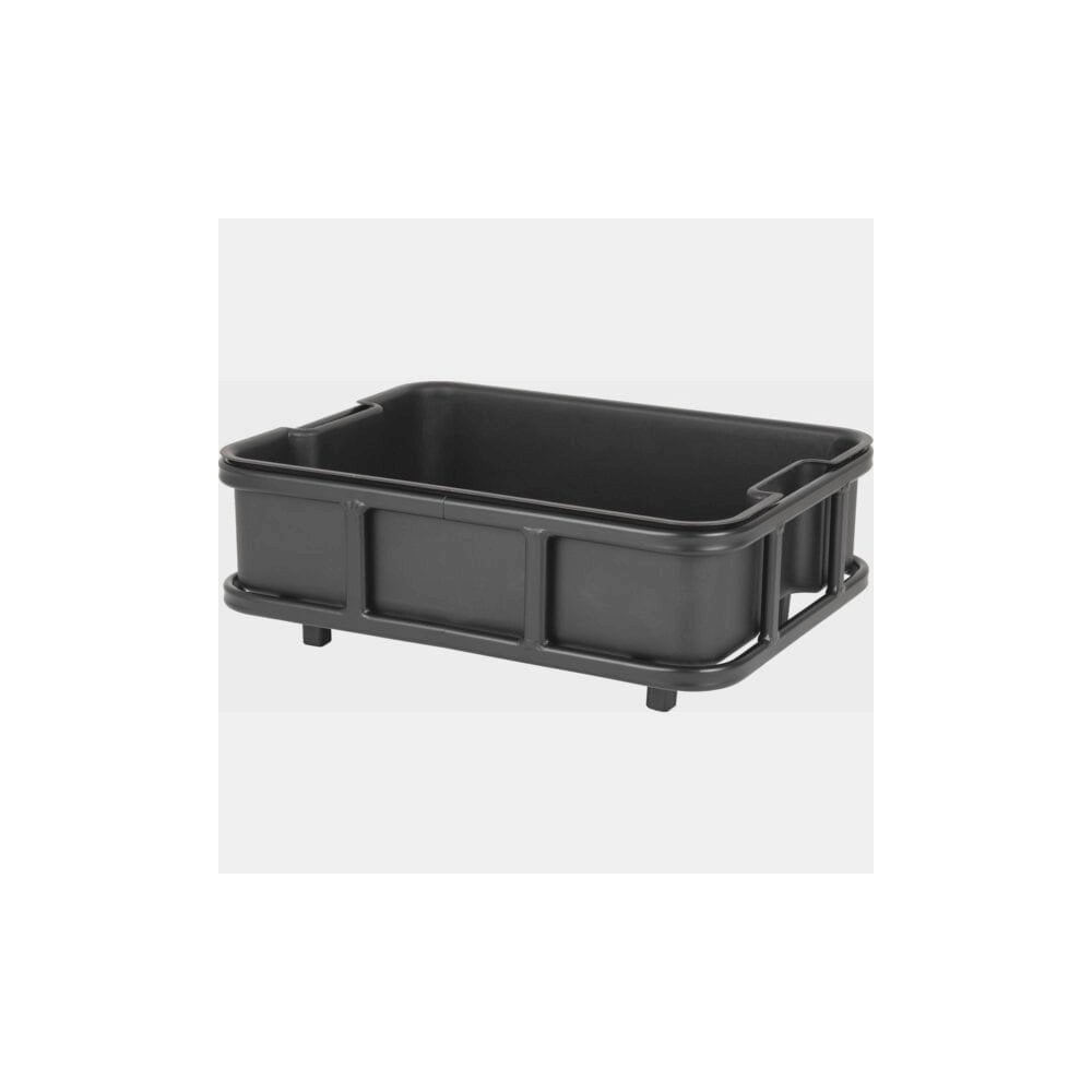 AtranVelo Bakery AVS 15L cargo crate with mounting system for utility bikes, showing the sturdy plastic container attached to a bike.