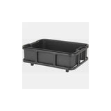 AtranVelo Bakery AVS 15L cargo crate with mounting system for utility bikes, showing the sturdy plastic container attached to a bike.