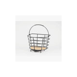 AtranVelo EPIC CURVE AVS bike basket with bamboo base and 24.5-litre capacity, mounted on a bicycle for carrying gear.