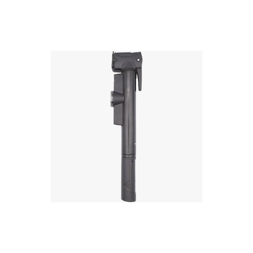 Truflo Micro II mini bike pump with dial gauge and dual head for Presta and Schrader valves, compact cycling accessories.