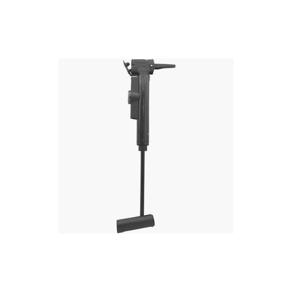 Truflo Micro II mini bike pump with dial gauge, dual head for Presta and Schrader valves, compact cycling accessories