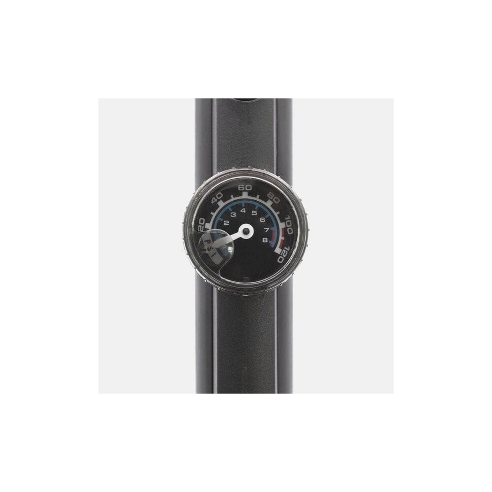 Truflo Micro II mini bike pump with dial gauge and dual head for Presta and Schrader valves, compact cycling accessory
