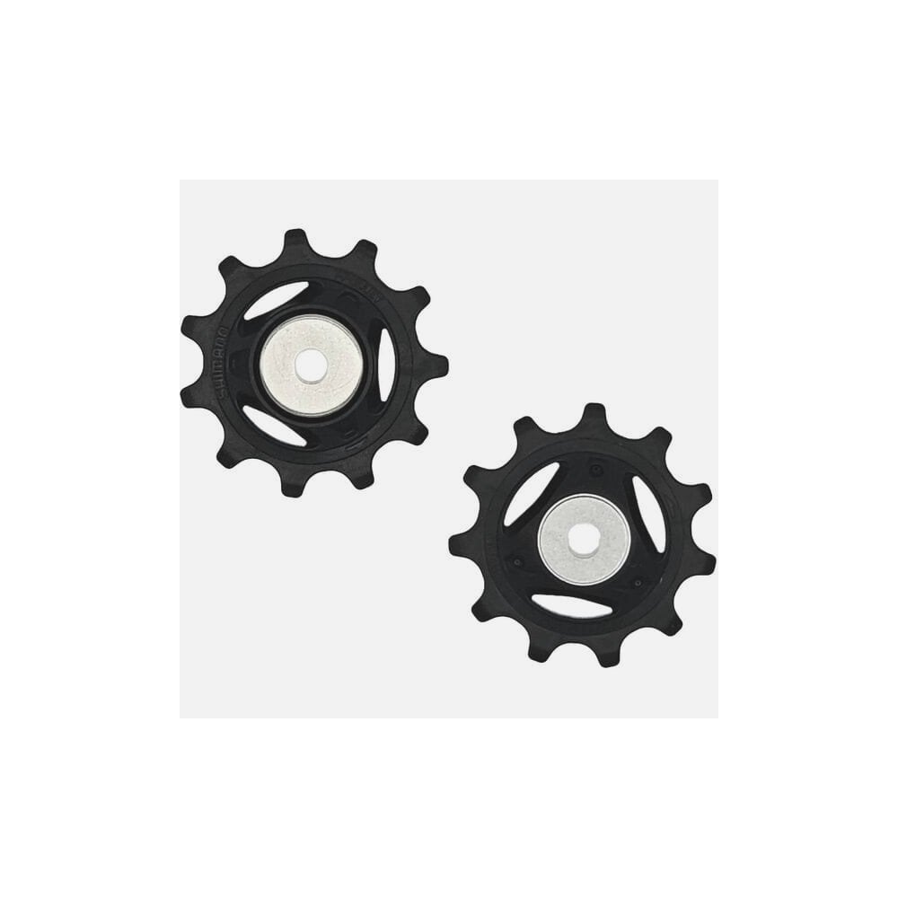 Shimano 105 RD-R7100 rear derailleur tension and guide pulley set for bike component replacement.