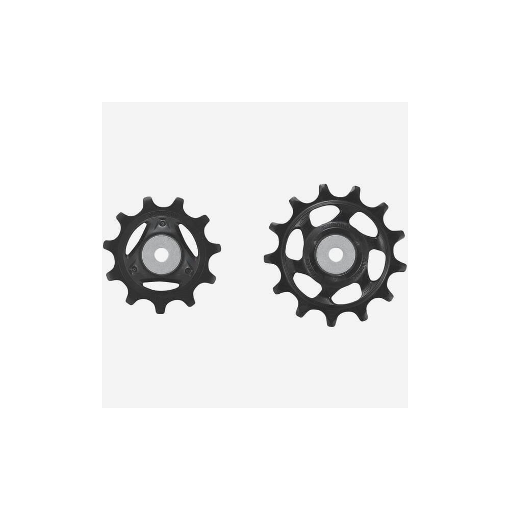 Shimano GRX rear derailleur pulley set replacement kit for RX825 and RX820 components, includes two durable pulley wheels.
