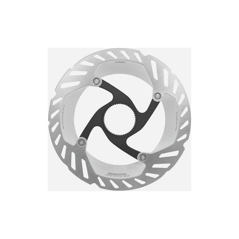Shimano Ultegra RT-CL800 Ice Tech Freeza 160mm center lock brake rotor with external lockring for bicycle braking components.