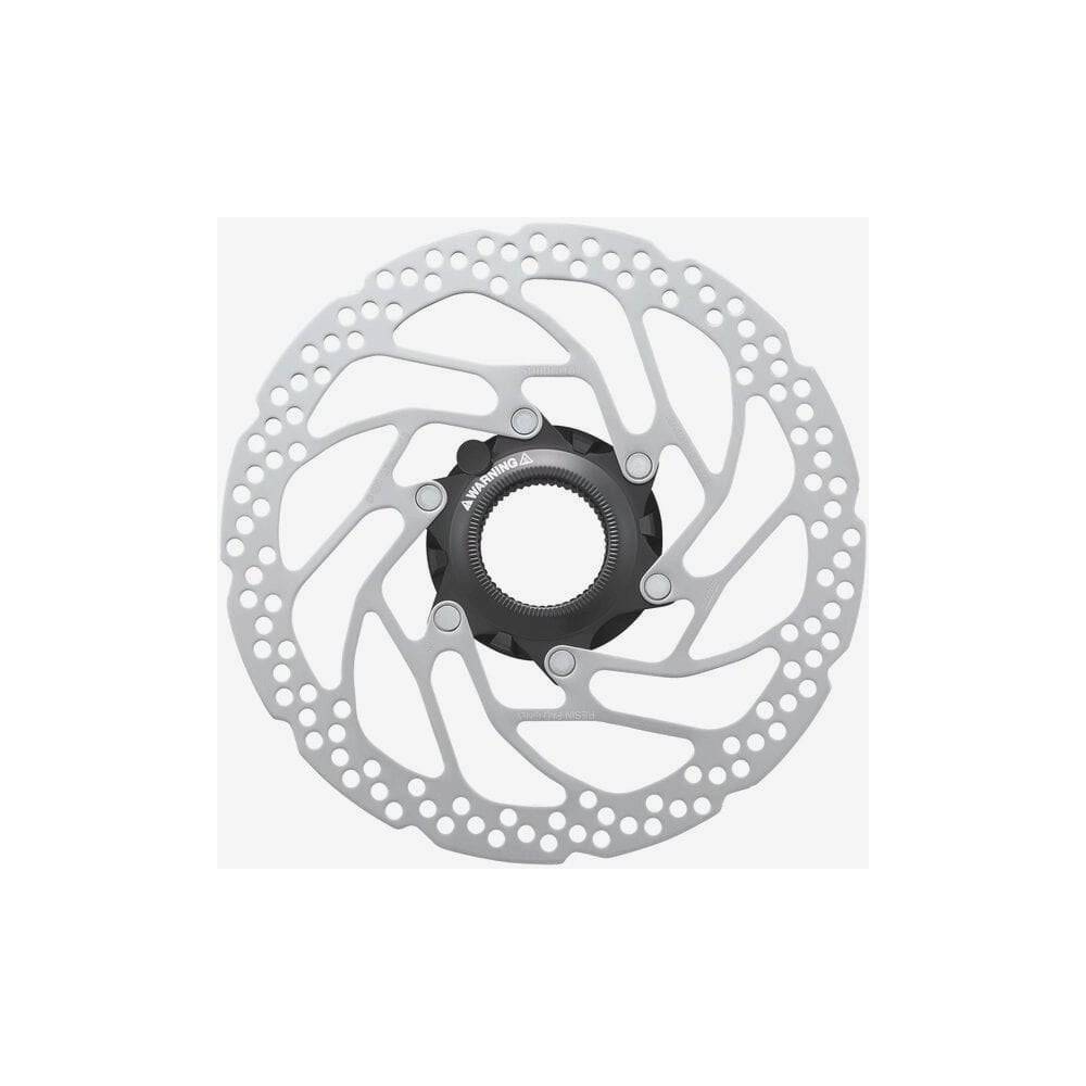 Shimano STEPS RT-EM300 180mm rear rotor with internal and external lockring for e-bike braking components.