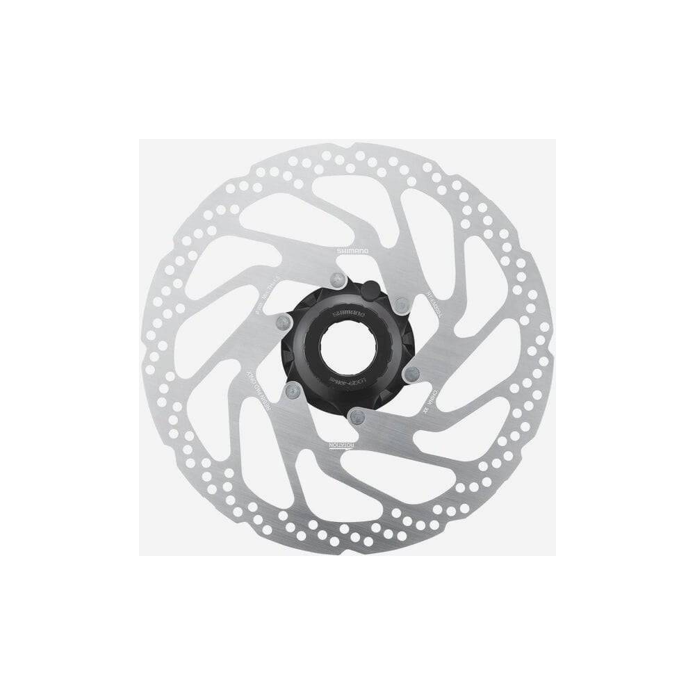 Shimano STEPS RT-EM300 203mm rear e-bike rotor with internal and external lockring, bicycle component for braking system.