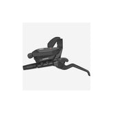 Shimano ST-EF515 left hand 3-speed EZ Fire Plus MTB hydraulic disc brake lever in black, mounted on handlebar with gear and brake controls.