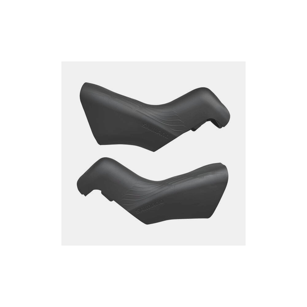 Pair of Shimano Ultegra ST-R8170 genuine bracket covers for shifter protection, showing close-up of black component covers.