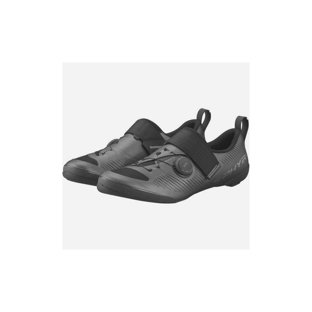 Shimano S-PHYRE TR9 triathlon road shoes with BOA Li2 dial, lightweight cycling shoes with secure fit and sleek design.