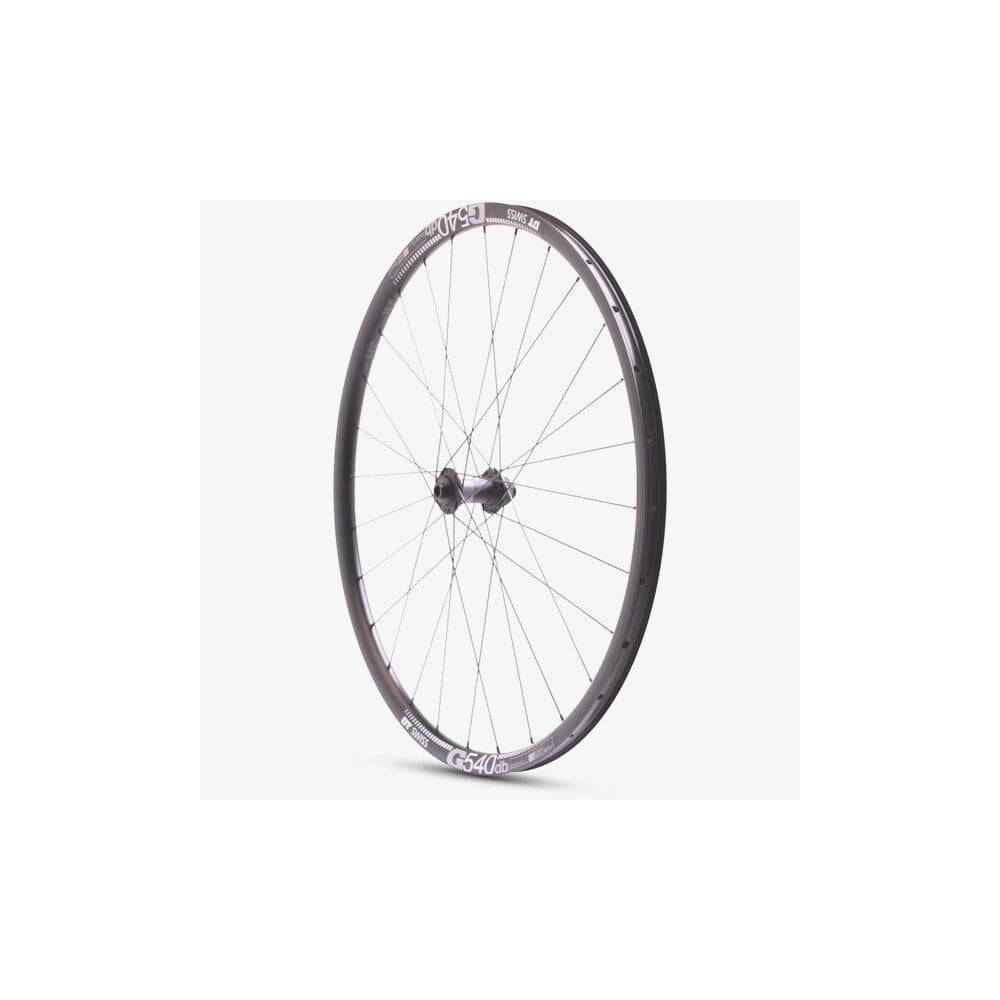 M Part Wheels gravel front wheel with 700c DT 370 hub, DT 540 rim, TLR black finish, designed for cycling components.