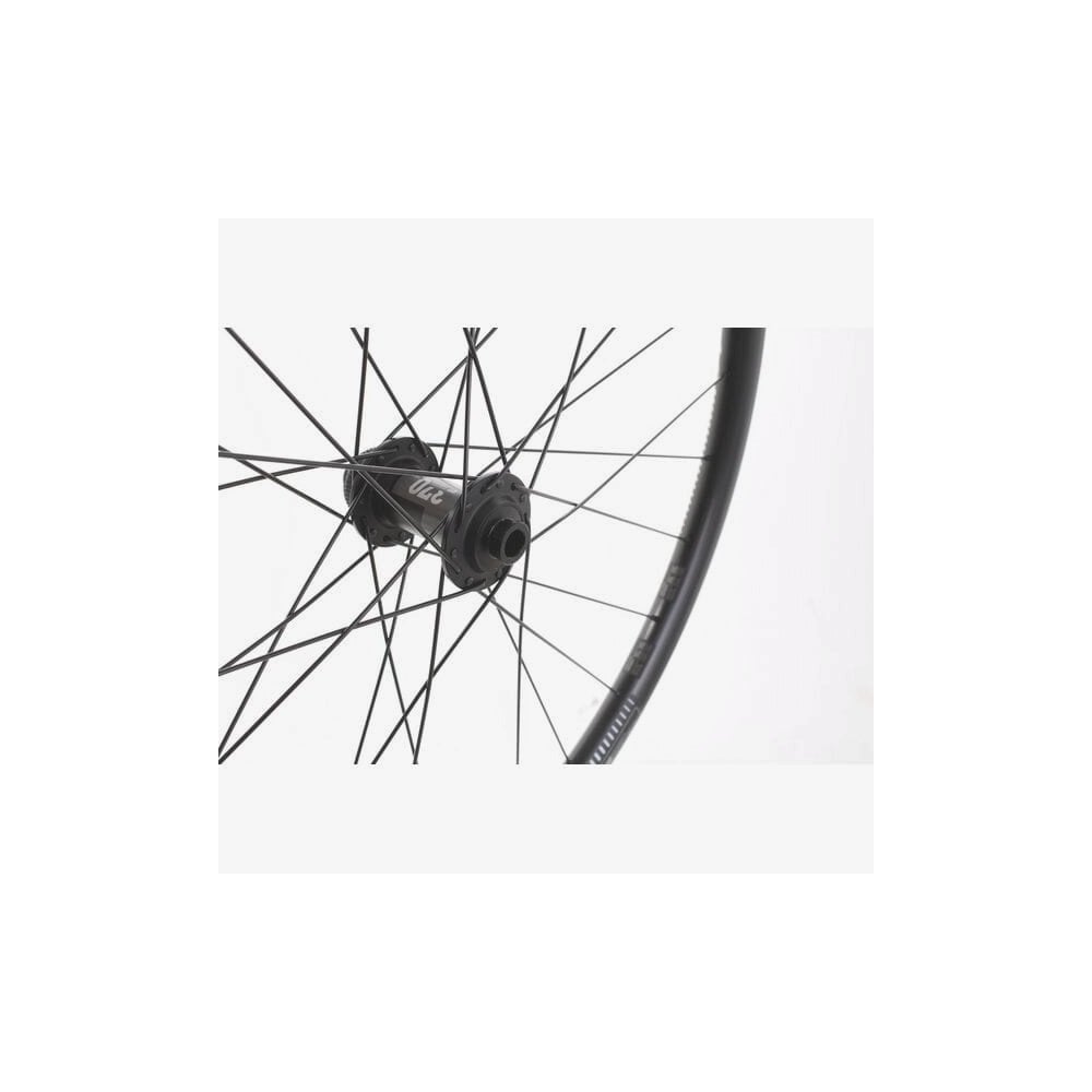Black M Part Wheels gravel front wheel with DT 370 hub, 650B size, 100x12mm thru-axle, TLR G 540 rim for off-road cycling.